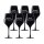 Weinglas schwarz 350 ml - Text horizontal - 6er Set