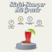 Gravur Stiefel Stamper 4 cl Name vertikal 1 Stück