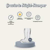 Gravur Stiefel Stamper 4 cl Name vertikal - 30 Stück