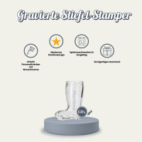 Gravur Stiefel Stamper 4 cl Name vertikal - 60 Stück