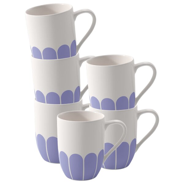 Villeroy & Boch Fleur Couleur Henkelbecher 290 ml 6er Set - Bleu