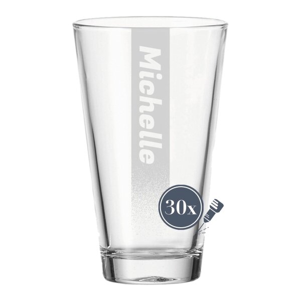 Trinkglas CIAO 300 ml Name mit Hintergrundschatten - 30 Stück