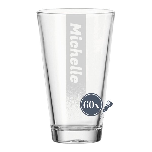 Trinkglas CIAO 300 ml Name mit Hintergrundschatten - 60 Stück