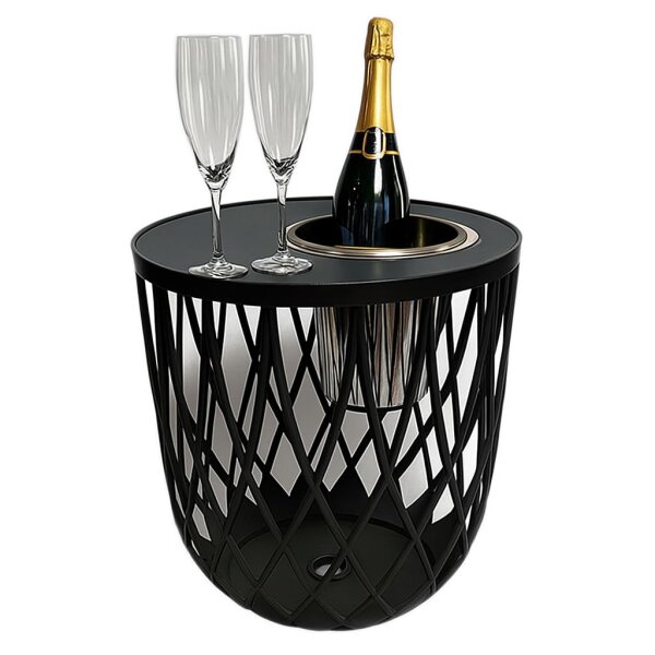 COOTAB Cooler Table DUBAI 4-in-1 Loungetisch mit Edelstahl-Weinkühler