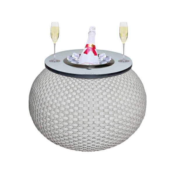 COOTAB Cooler Table MILANO 3-in-1 Loungetisch mit Edelstahl-Kühler - Champagner