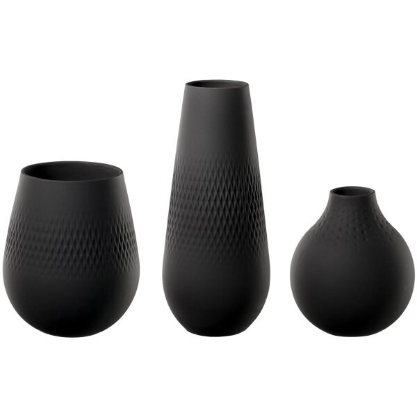 Villeroy & Boch Manufacture Collier Noir Vasen-Set 3-teilig