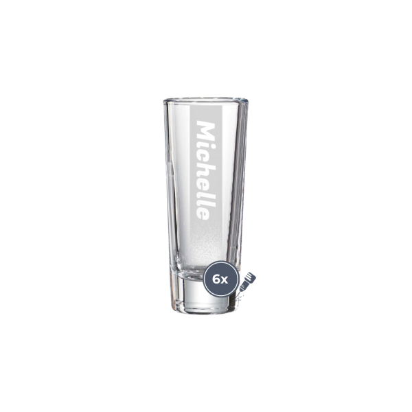 Gravierter Stamper 6,5 ml Name mit Hintergrundschatten - 6 Stück