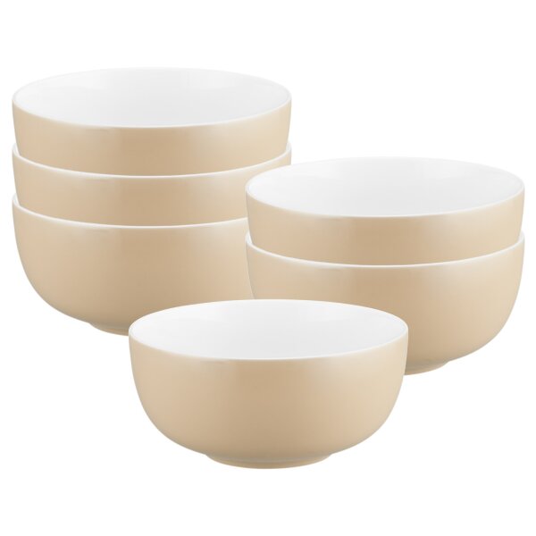 Seltmann Weiden Liberty Pure Colors Müslischale ø 15 cm 6er Set - Dusty Beige