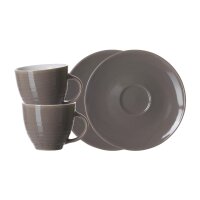 Ritzenhoff & Breker Suomi Espressotasse mit Untertasse 90 ml 2er Set - Braun