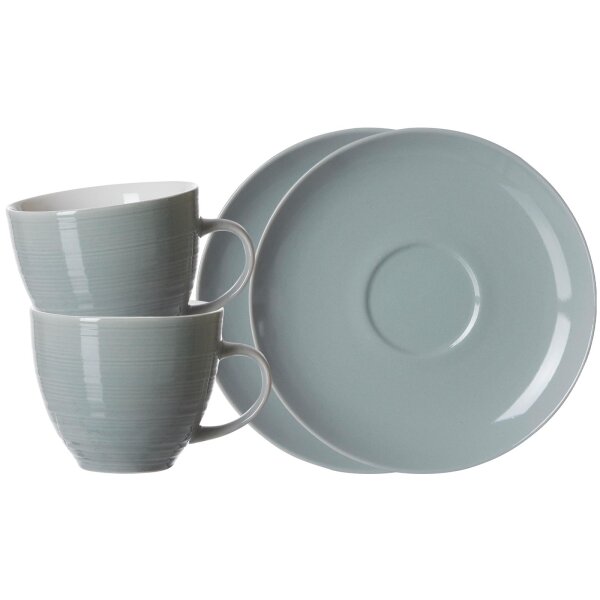 Ritzenhoff & Breker Suomi Kaffeetasse mit Untertasse 260 ml 2er Set - Blau