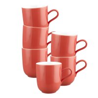 Seltmann Weiden Liberty Pure Colors Henkelbecher 400 ml 6er Set - Flamingo Red