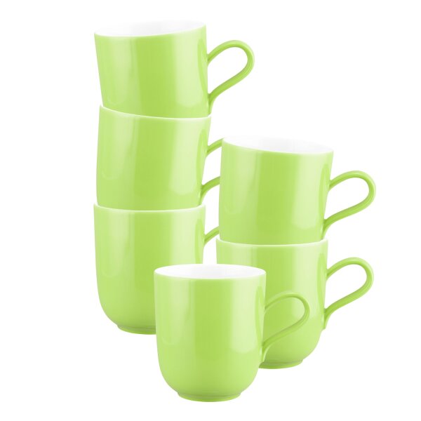 Seltmann Weiden Liberty Pure Colors Henkelbecher 400 ml 6er Set - Lime Green