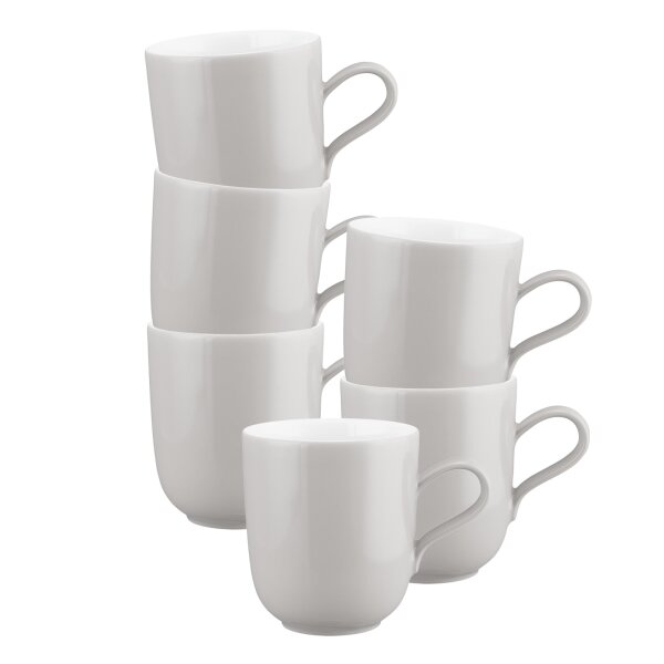 Seltmann Weiden Liberty Pure Colors Henkelbecher 400 ml 6er Set - New Grey