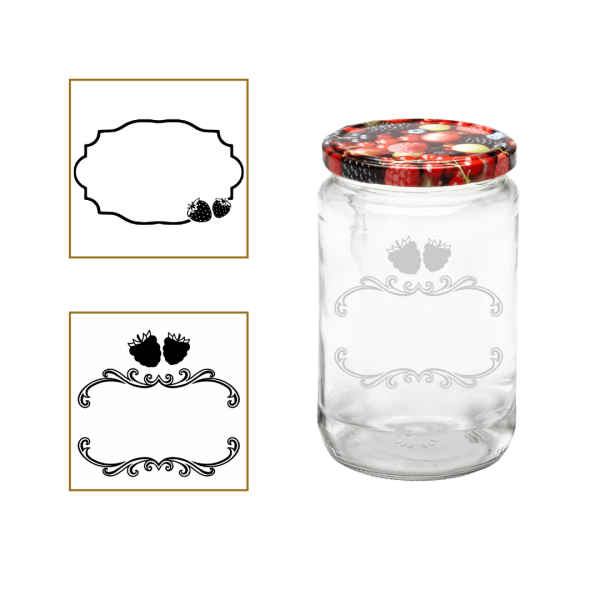 Graviertes Einmachglas mit edlem Motiv 720 ml