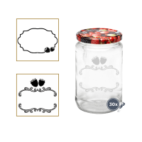 Graviertes Einmachglas mit edlem Motiv 720ml 30 Stück