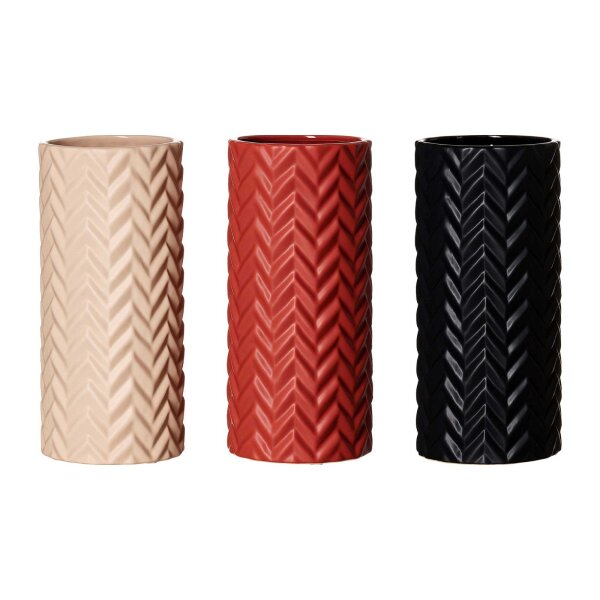 Ritzenhoff & Breker Zick Zack Vase 25 cm 3er Set Mixed