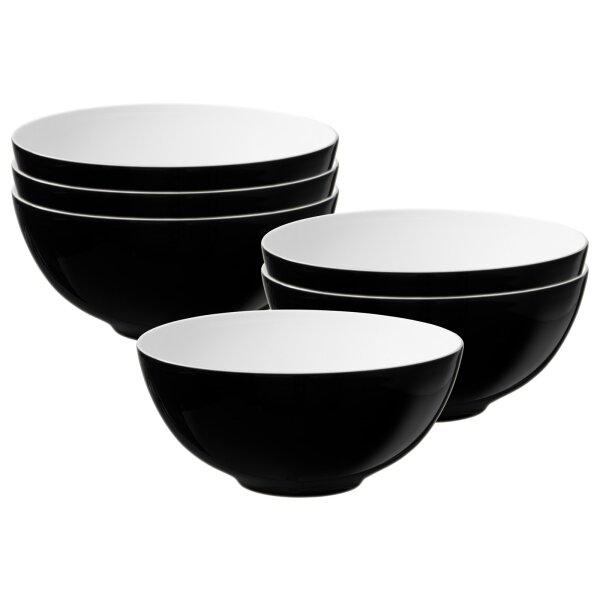 Seltmann Weiden Life Fashion Schüssel ø 21 cm 6er Set - Glamorous Black
