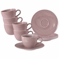Seltmann Weiden Beat Color Glaze Kaffeetassen mit Untertassen 6er Set Altrosa