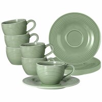 Seltmann Weiden Beat Color Glaze Espressotassen mit Untertassen 6er Set Salbeigrün