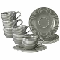 Seltmann Weiden Beat Color Glaze Espressotassen mit Untertassen 6er Set Perlgrau