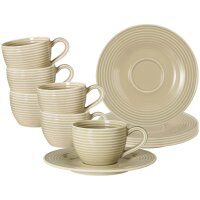 Seltmann Weiden Beat Color Glaze Espressotassen mit Untertassen 6er Set Sandbeige
