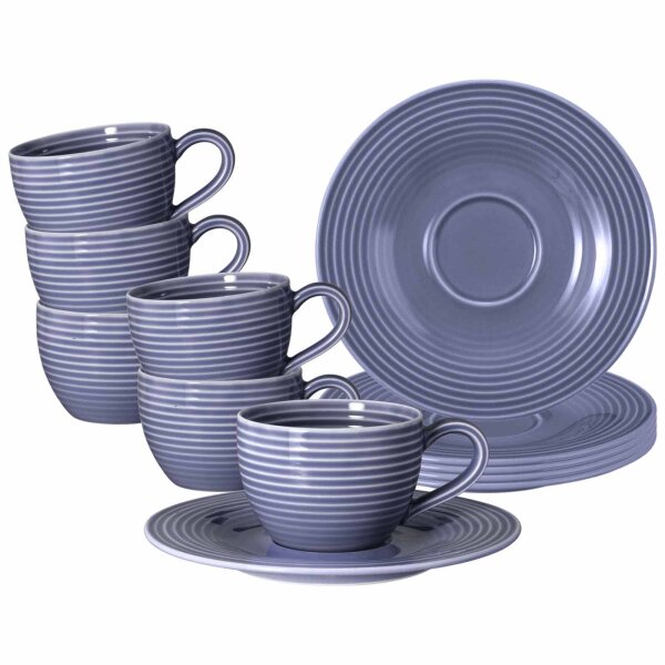Seltmann Weiden Beat Color Glaze Espressotassen mit Untertassen 6er Set Fliederblau