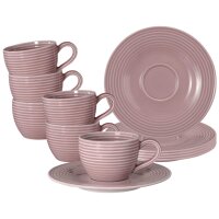 Seltmann Weiden Beat Color Glaze Espressotassen mit Untertassen 6er Set Altrosa