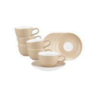 Seltmann Weiden Liberty Pure Colors Espressotasse mit Untertasse 6er Set - Dusty Beige