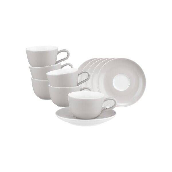 Seltmann Weiden Liberty Pure Colors Espressotasse mit Untertasse 6er Set - New Grey