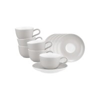 Seltmann Weiden Liberty Pure Colors Espressotasse mit Untertasse 6er Set - New Grey