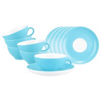 Seltmann Weiden Liberty Pure Colors Teetasse mit Untertasse 6er Set - Lagoon Blue