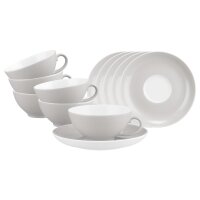 Seltmann Weiden Liberty Pure Colors Teetasse mit Untertasse 6er Set - New Grey