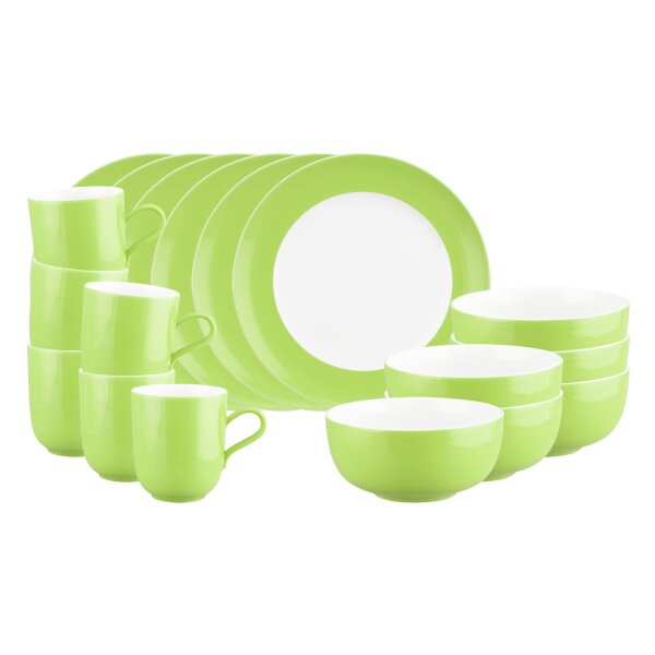 Seltmann Weiden Liberty Pure Colors Frühstücks-Set 18-teilig - Lime Green