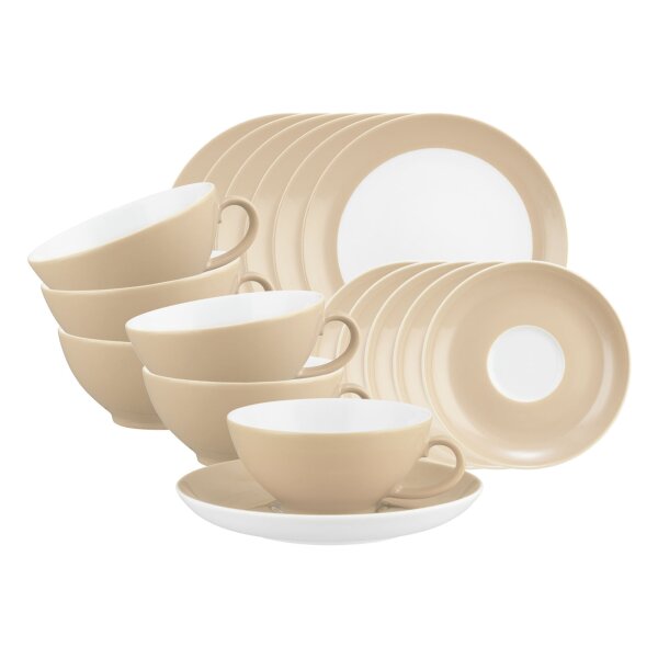 Seltmann Weiden Liberty Pure Colors Teeservice 18-teilig - Dusty Beige