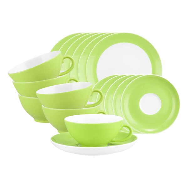 Seltmann Weiden Liberty Pure Colors Teeservice 18-teilig - Lime Green