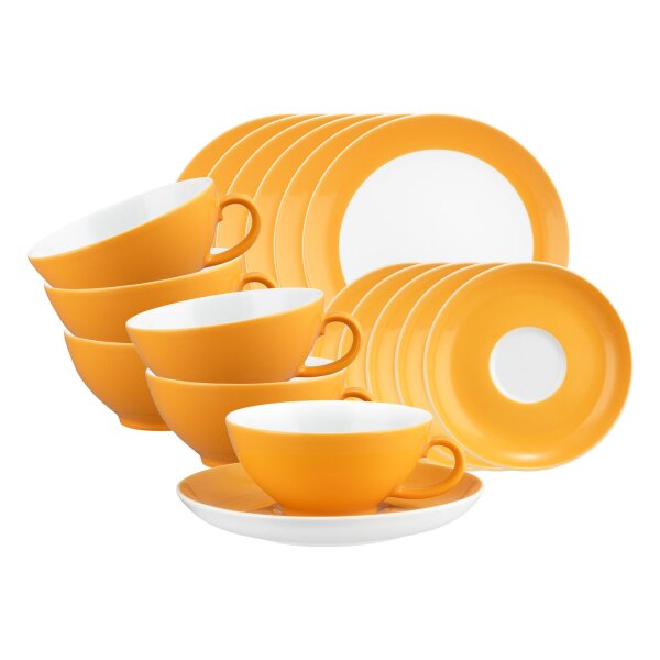 Seltmann Weiden Liberty Pure Colors Teeservice 18-teilig - Mango Orange