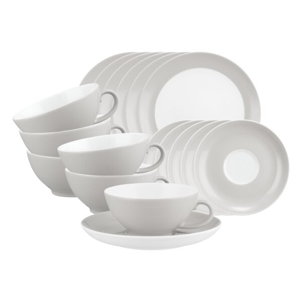 Seltmann Weiden Liberty Pure Colors Teeservice 18-teilig - New Grey