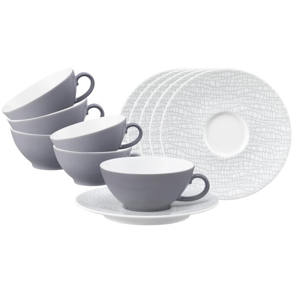 Seltmann Weiden Life Fashion Teetasse mit Untertasse 140 ml 6er Set - Elegant Grey