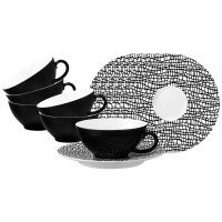 Seltmann Weiden Life Fashion Teetasse mit Untertasse 140 ml 6er Set - Glamorous Black