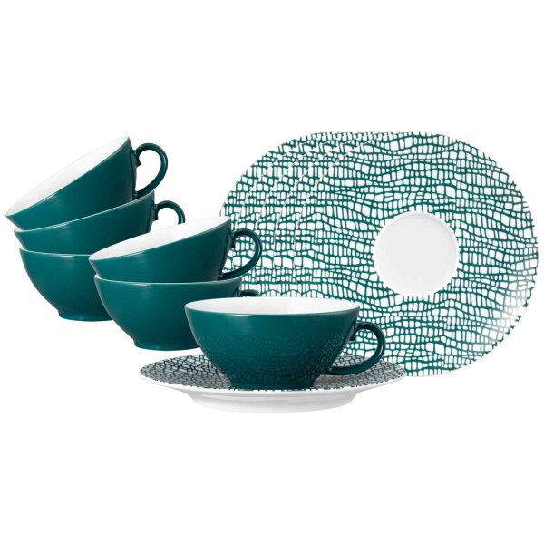Seltmann Weiden Life Fashion Teetasse mit Untertasse 140 ml 6er Set - Trendy Petrol