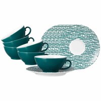 Seltmann Weiden Life Fashion Teetasse mit Untertasse 140 ml 6er Set - Trendy Petrol