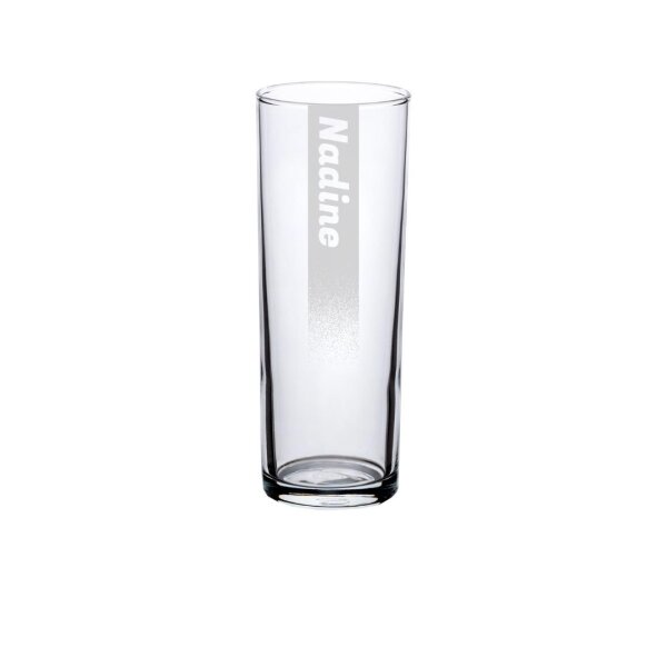 Gravur Kölschglas Bierglas 0,2 l mit Eichung Name mit Hintergrundschatten - 1 Stück