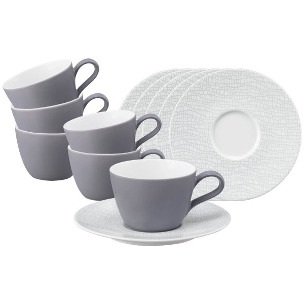 Seltmann Weiden Life Fashion Kaffeetasse mit Untertasse 6er Set - Elegant Grey