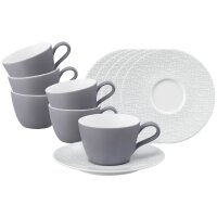 Seltmann Weiden Life Fashion Kaffeetasse mit Untertasse 6er Set - Elegant Grey