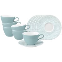 Seltmann Weiden Life Fashion Milchkaffeetasse mit Untertasse 370 ml 6er Set - Green Chic