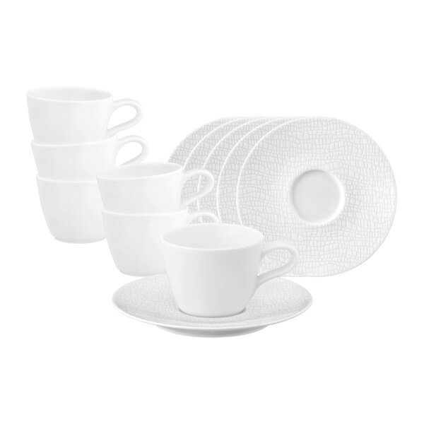 Seltmann Weiden Life Fashion Espressotasse mit Untertasse 90 ml 6er Set - Luxury White