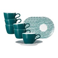 Seltmann Weiden Life Fashion Espressotasse mit Untertasse 90 ml 6er Set - Trendy Petrol