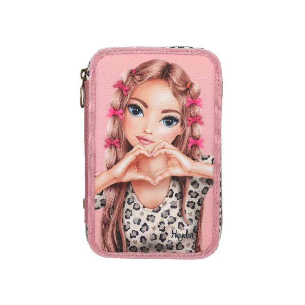 TOPModel 3-Fach Federtasche LEOHEART mit Schleifen inkl. Stifte