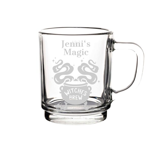 Gravur Glühweinglas Kaffeeglas 0,2l geeicht - Hexenkessel - 1 Stück