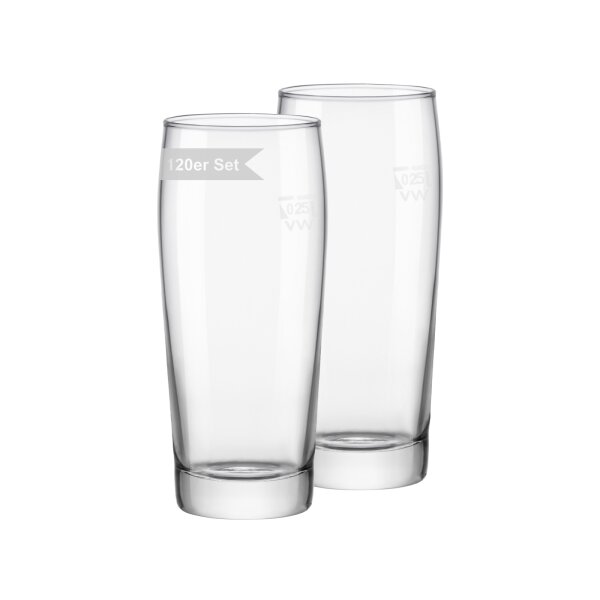 Van Well Willi Becher 0,25 l geeicht 120er Set
